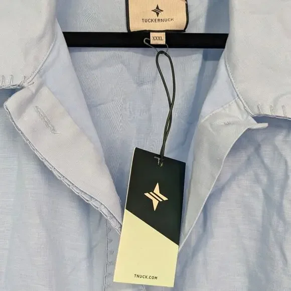 Tuckernuck Blue Linen Cotton Belted Shirt Dress XXXL NWT Midi Maxi - Picture 4 of 6